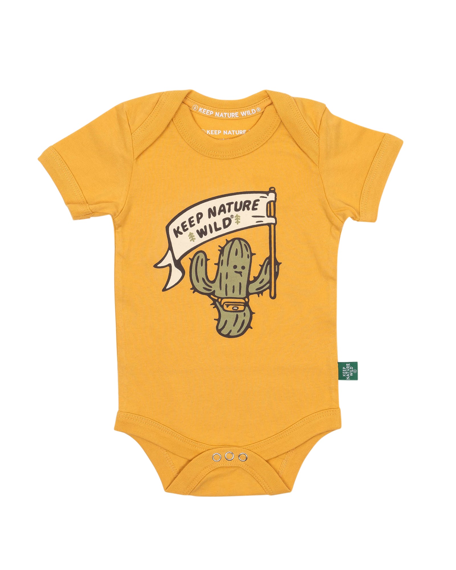 Happy Camper Saguaro Baby Bodysuit | Mustard