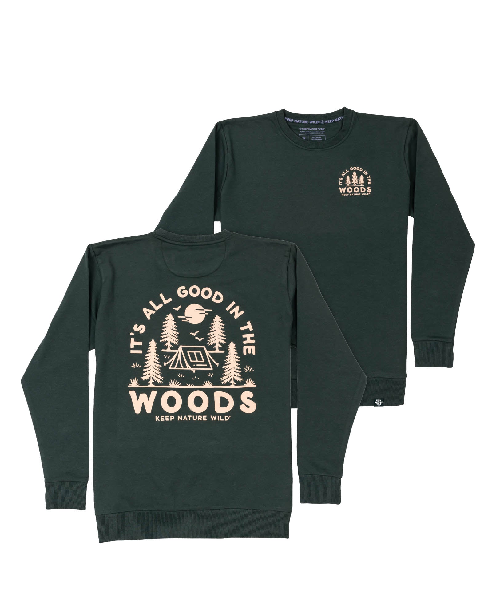 Good In The Woods Crewneck Sweatshirt | Heather Forest