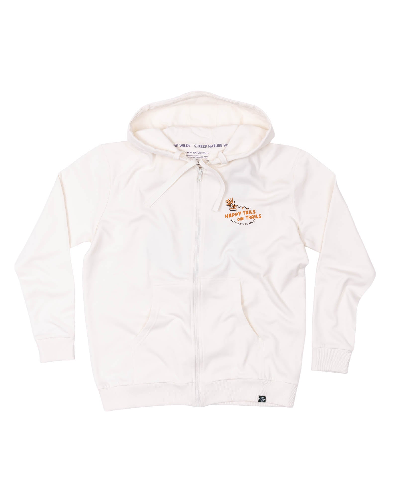 Happy Tails On Trails Zip-Up Hoodie | Natural