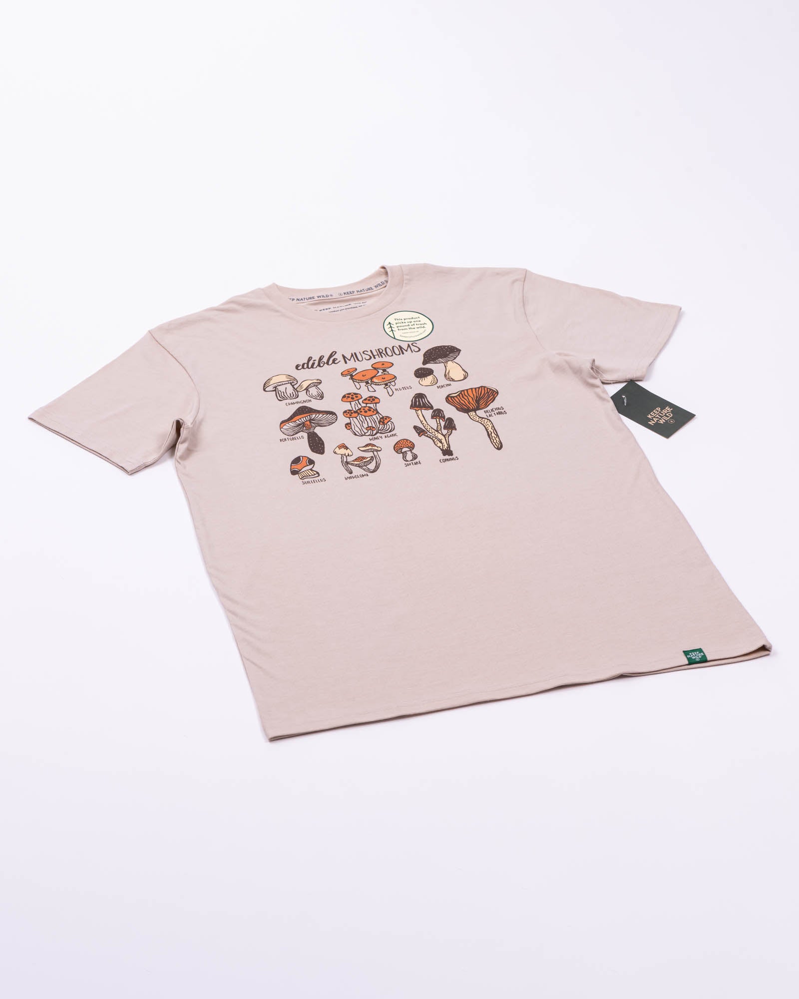 Edible Mushrooms Unisex Tee | Heather Tan