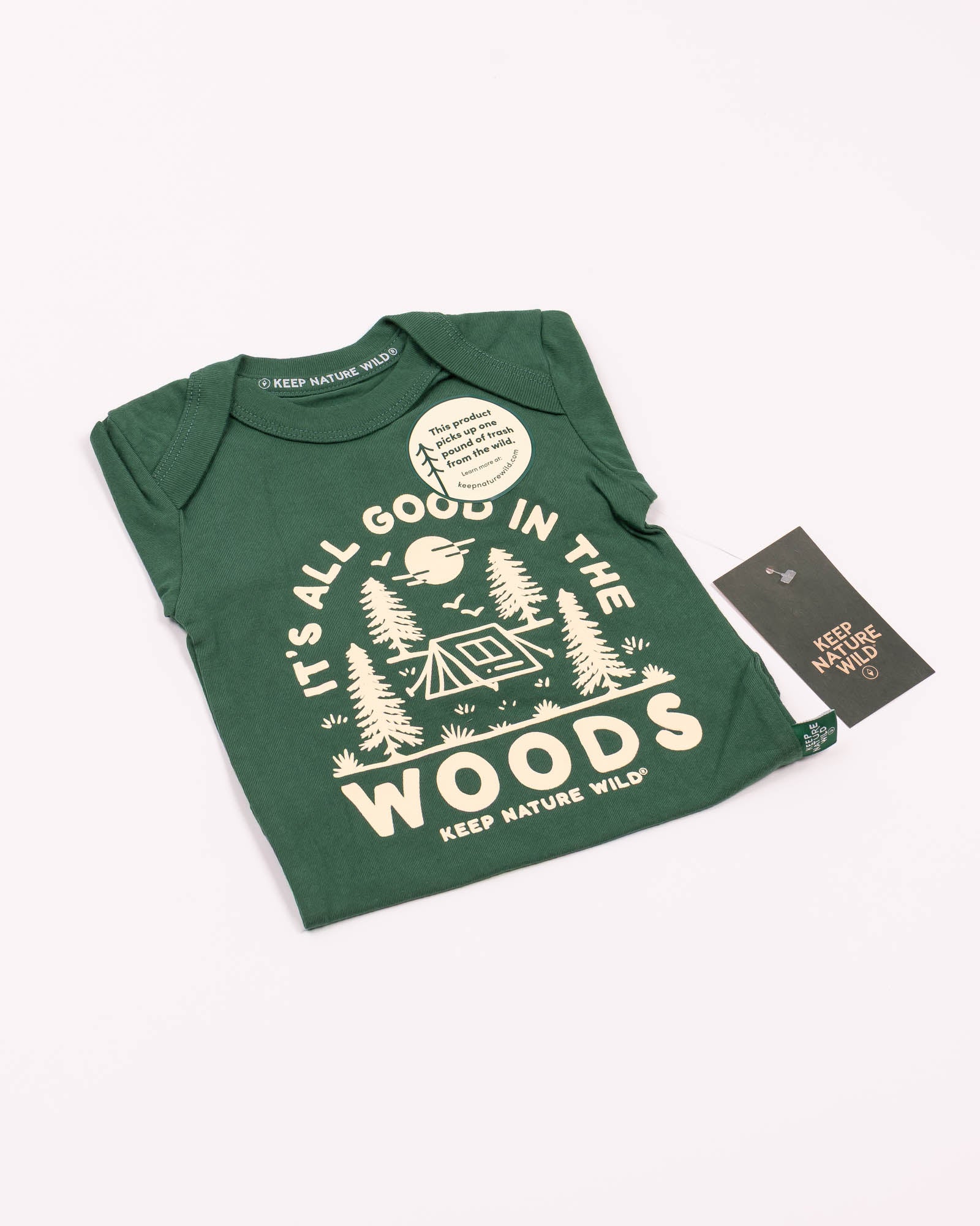 Good in the Woods Baby Bodysuit | Heather Forest