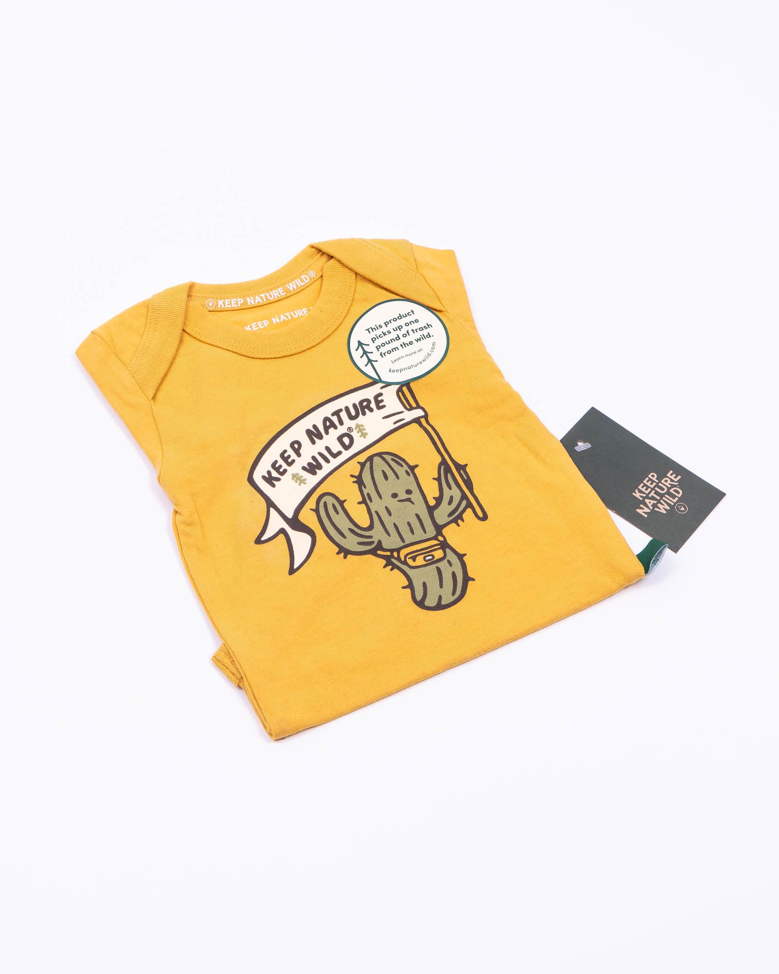 Happy Camper Saguaro Baby Bodysuit | Mustard