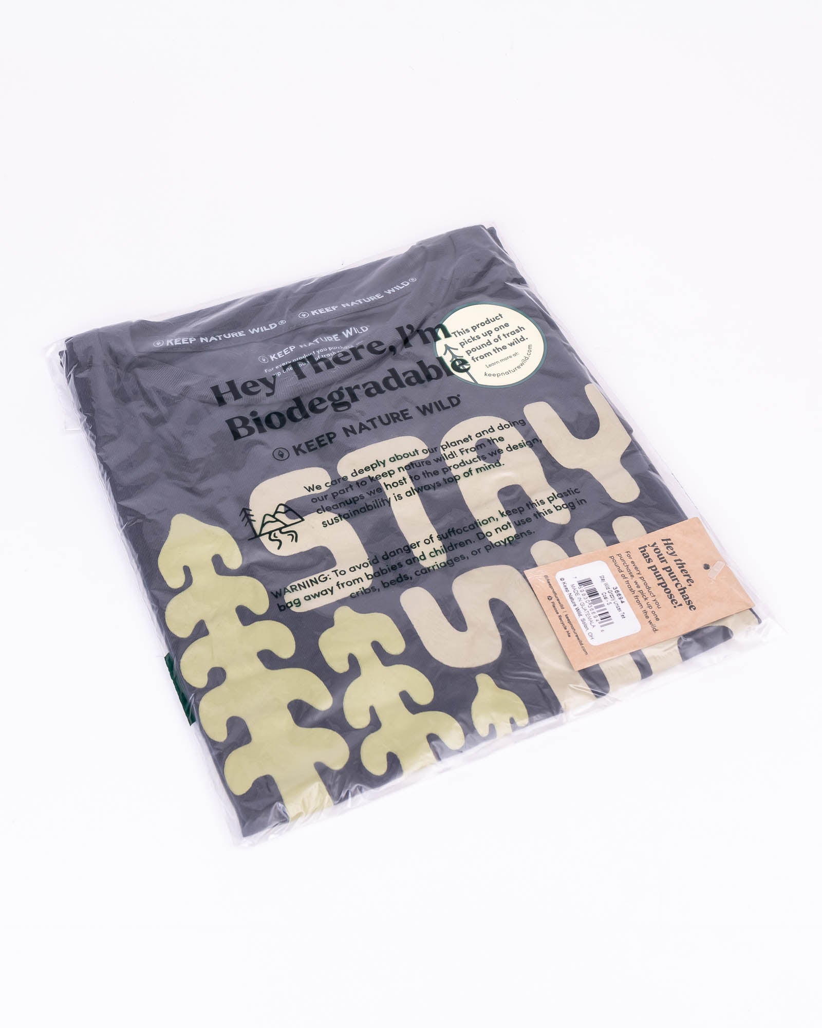 Stay Wild Grizzly Unisex Tee | Coal