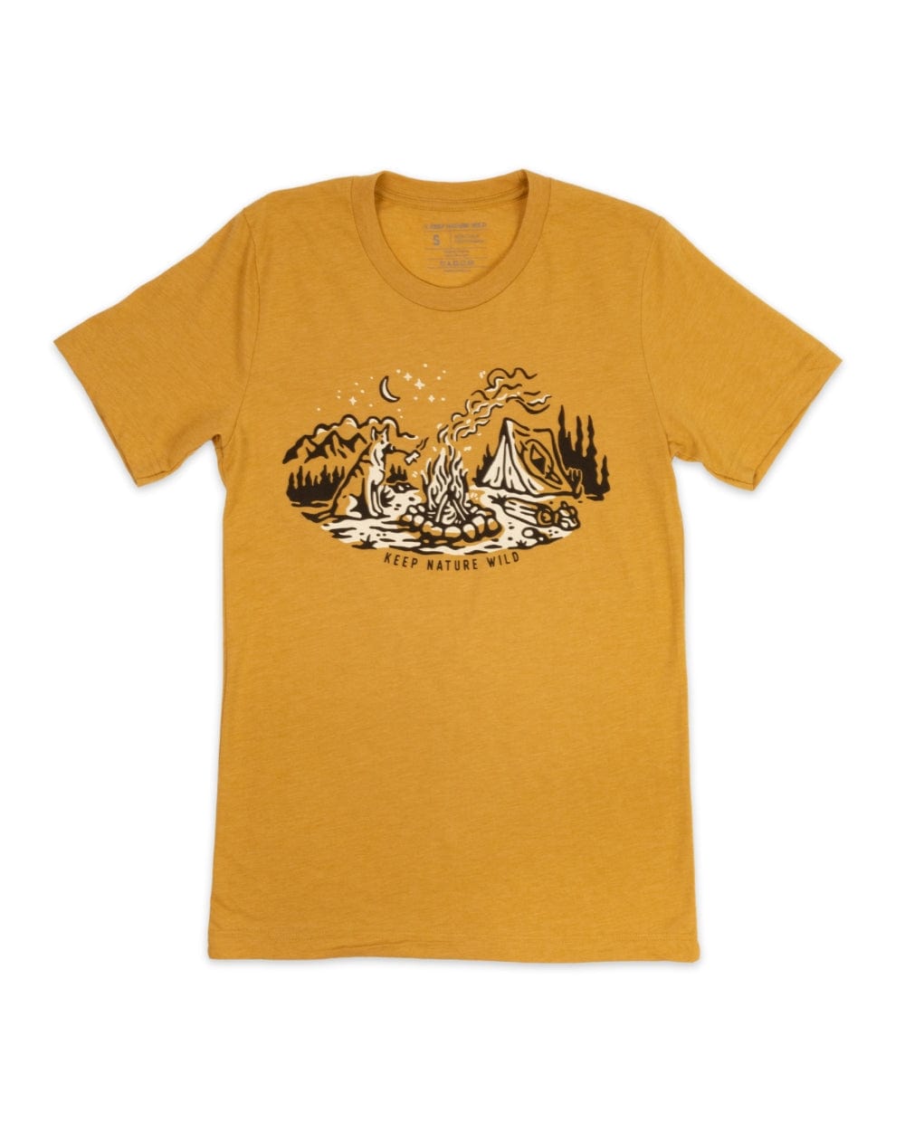 Keep It Wild Tee Campfire Dog Unisex Tee | Mustard