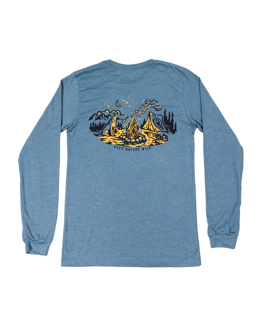 Keep Nature Wild Long Sleeve Campfire Dog Unisex Long Sleeve | Heather Slate