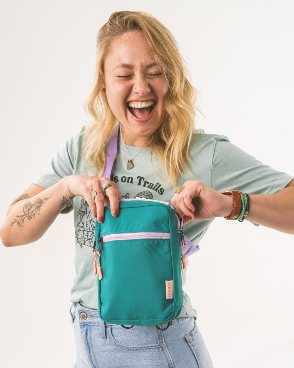 Keep Nature Wild Crossbody Bag Crossbody Bag | Teal/Lavender