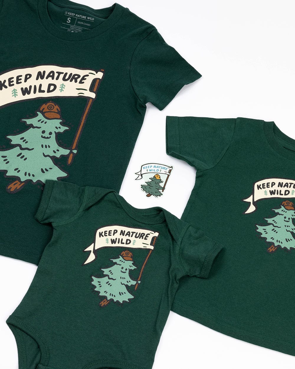 Keep Nature Wild Kids Happy Camper Pine Youth Tee | Forest