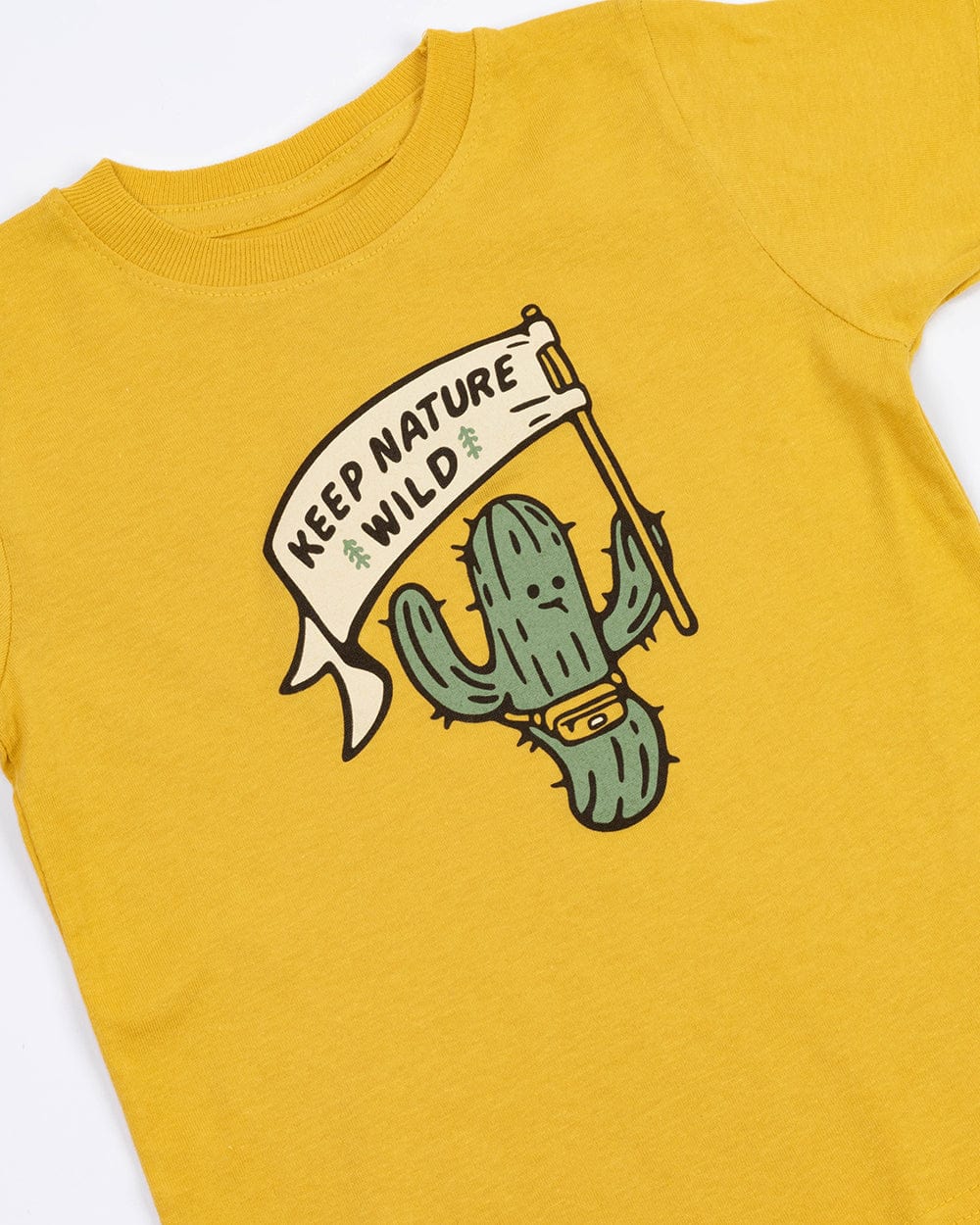 Keep Nature Wild Kids Happy Camper Saguaro Toddler Tee | Mustard