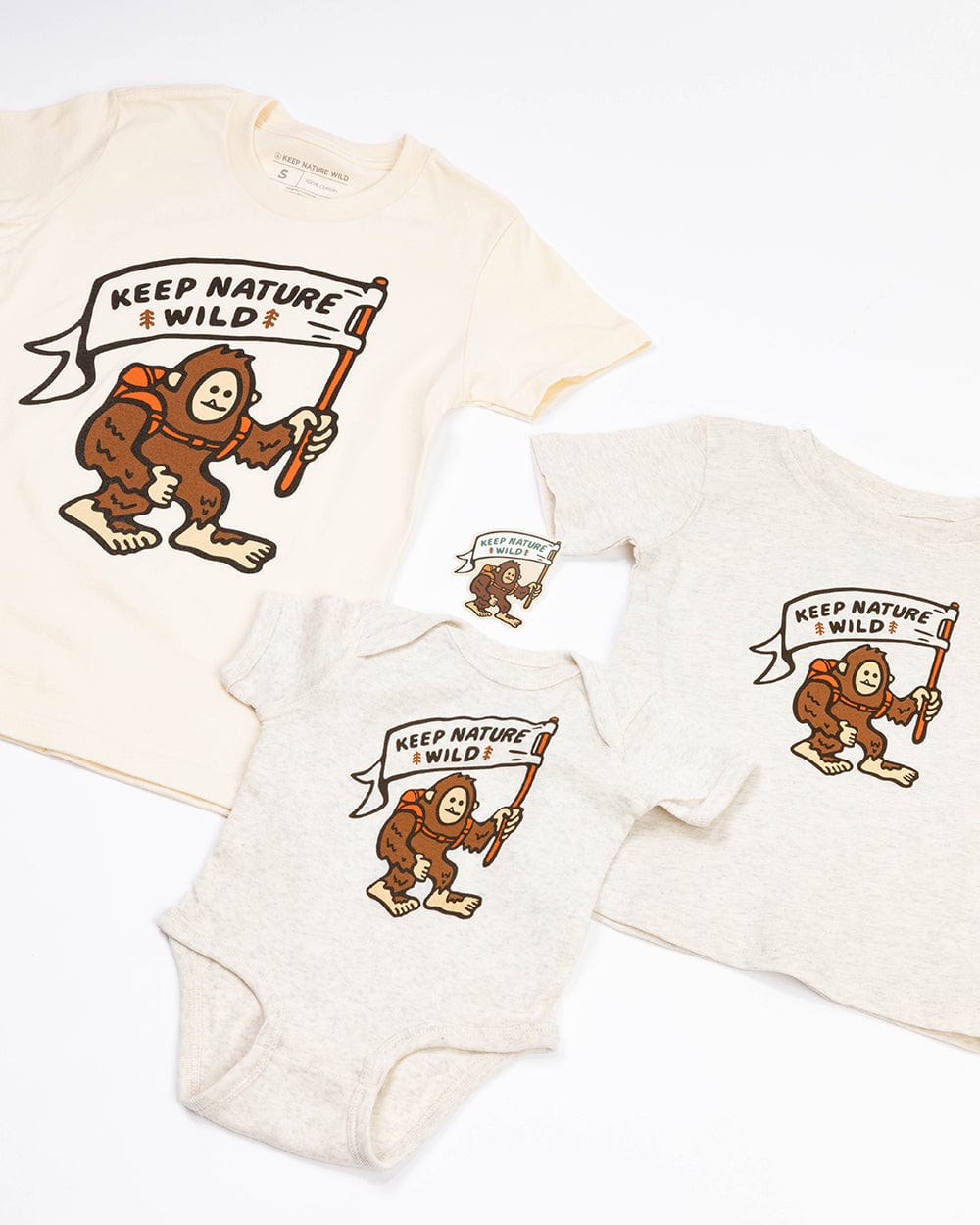 Keep Nature Wild Kids Happy Camper Squatch Onesie | Natural