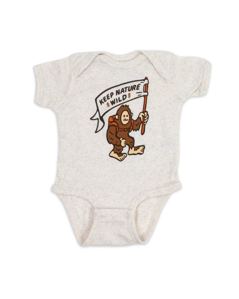 Keep Nature Wild Kids Happy Camper Squatch Onesie | Natural