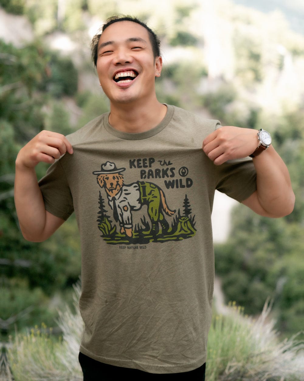 Keep Nature Wild Tee Keep the Barks Wild Unisex Tee | Olive