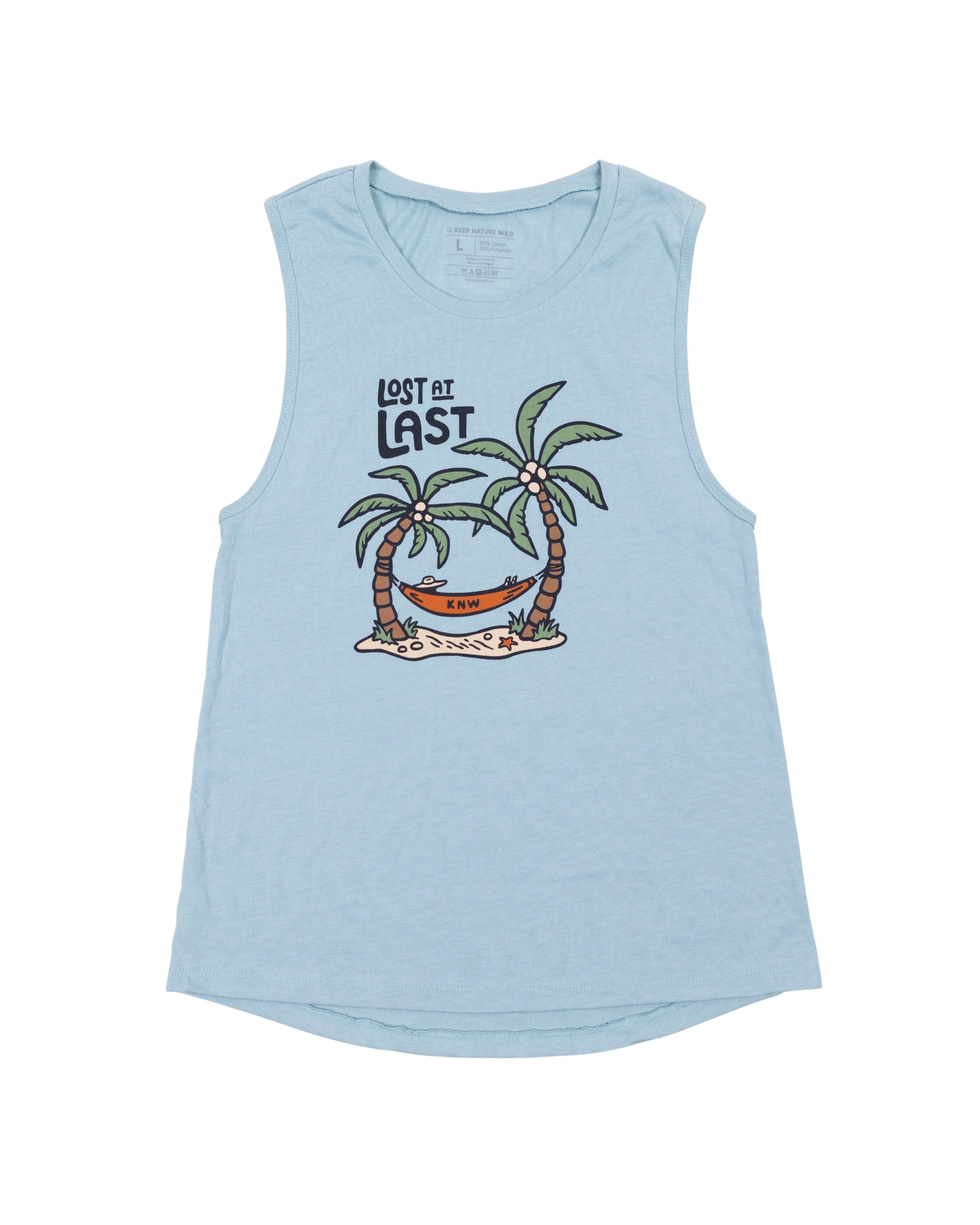 Keep Nature Wild Tank Lost at Last Palms Muscle Tank | Dusty Blue