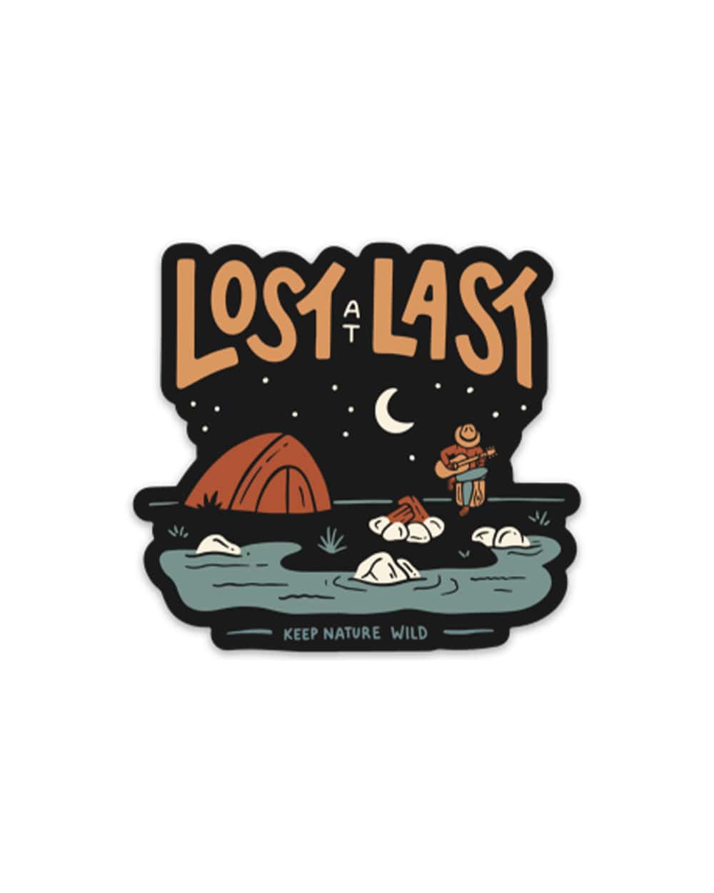 Lost at Last Camping Sticker