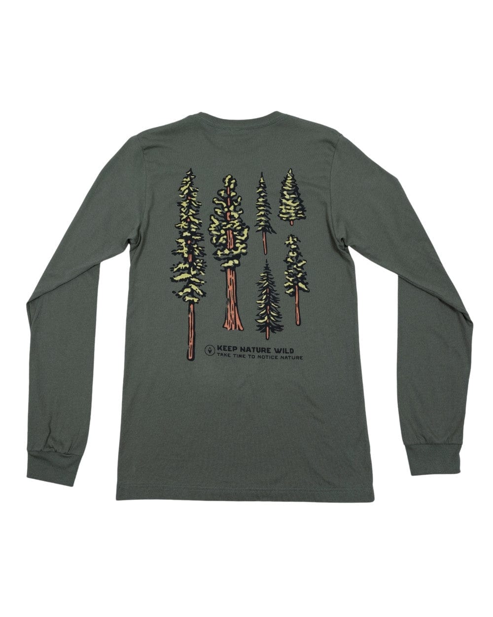 Keep Nature Wild Long Sleeve Nature Study Conifers Unisex Long Sleeve | Olive