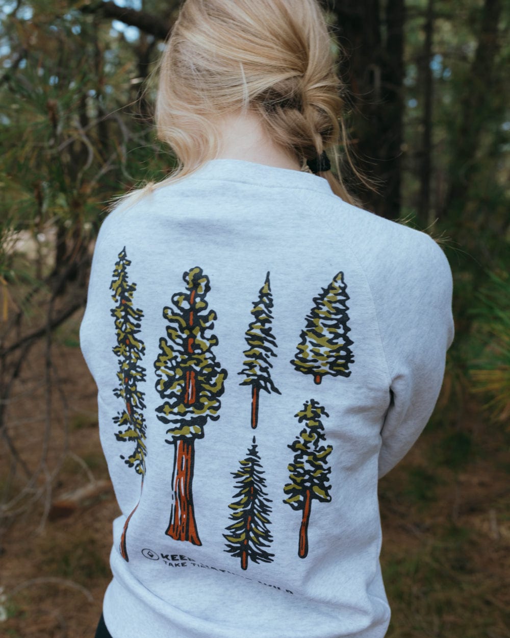 Keep Nature Wild Outerwear Nature Study Conifers Unisex Pullover | Ash