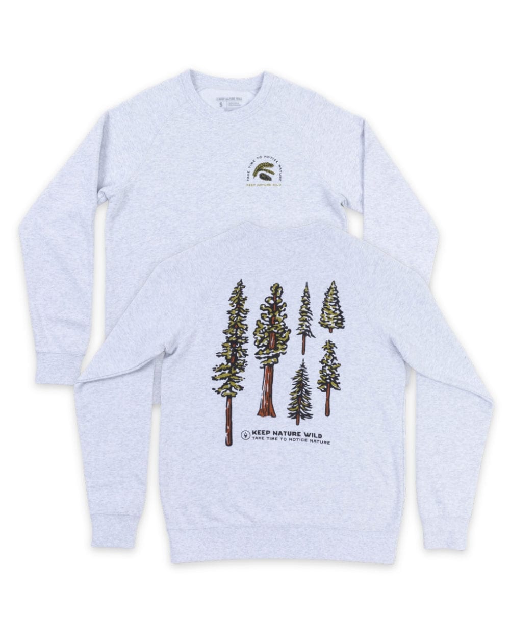 Keep Nature Wild Outerwear Nature Study Conifers Unisex Pullover | Ash