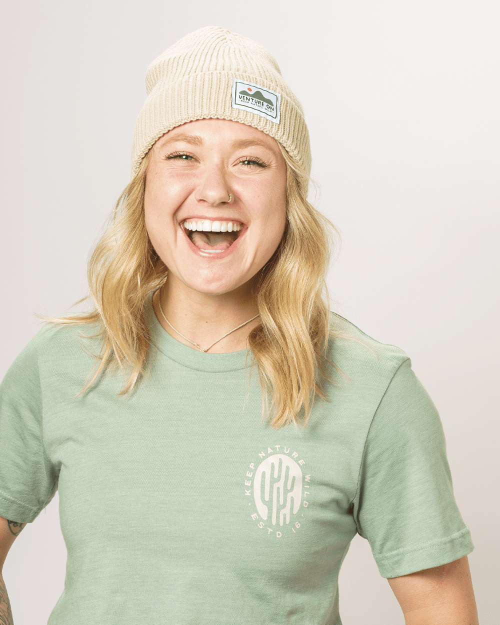 Keep Nature Wild Tee Saguaro Badge Unisex Tee | Heather Sage