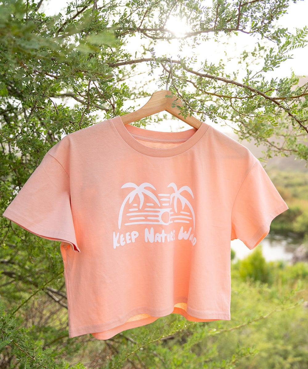 Keep Nature Wild Tee Sundown Palms Women's Crop Tee | Blush