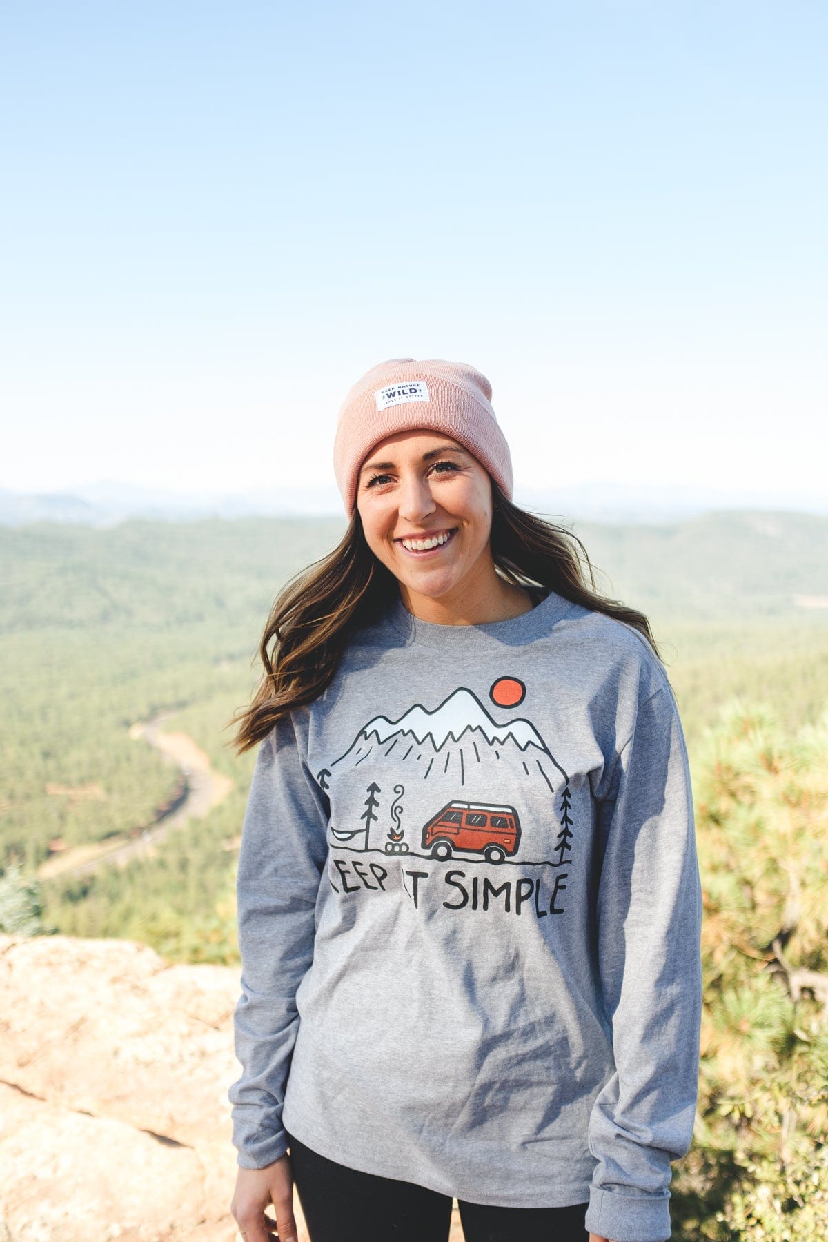 Keep Nature Wild Beanie Twin Pines Cuffed Beanie | Rose