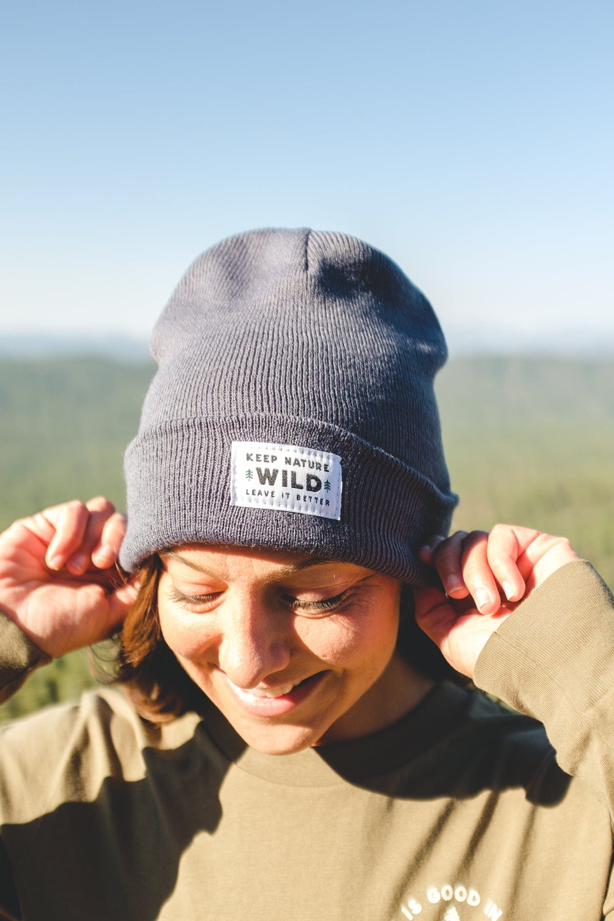 Keep Nature Wild Beanie Twin Pines Cuffed Beanie | Slate