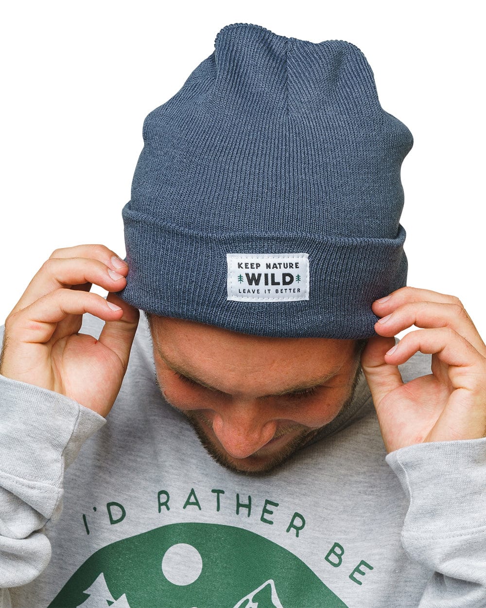 Keep Nature Wild Beanie Twin Pines Cuffed Beanie | Slate