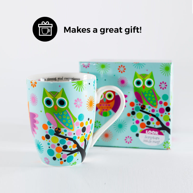 Personalized Funny Cute Green Owl Pattern Travel Mug