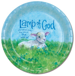 Divinity Boutique Easter Lamb Of God with Scripture Paper Plate
