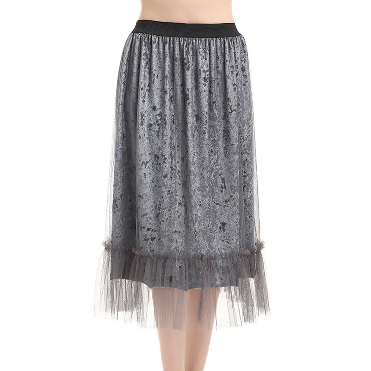 Crushed Velvet Suspension Skirt - One Size