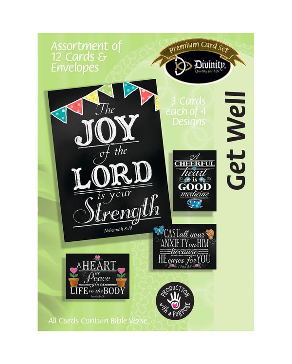 Boxed Cards: Get Well, Chalkboard