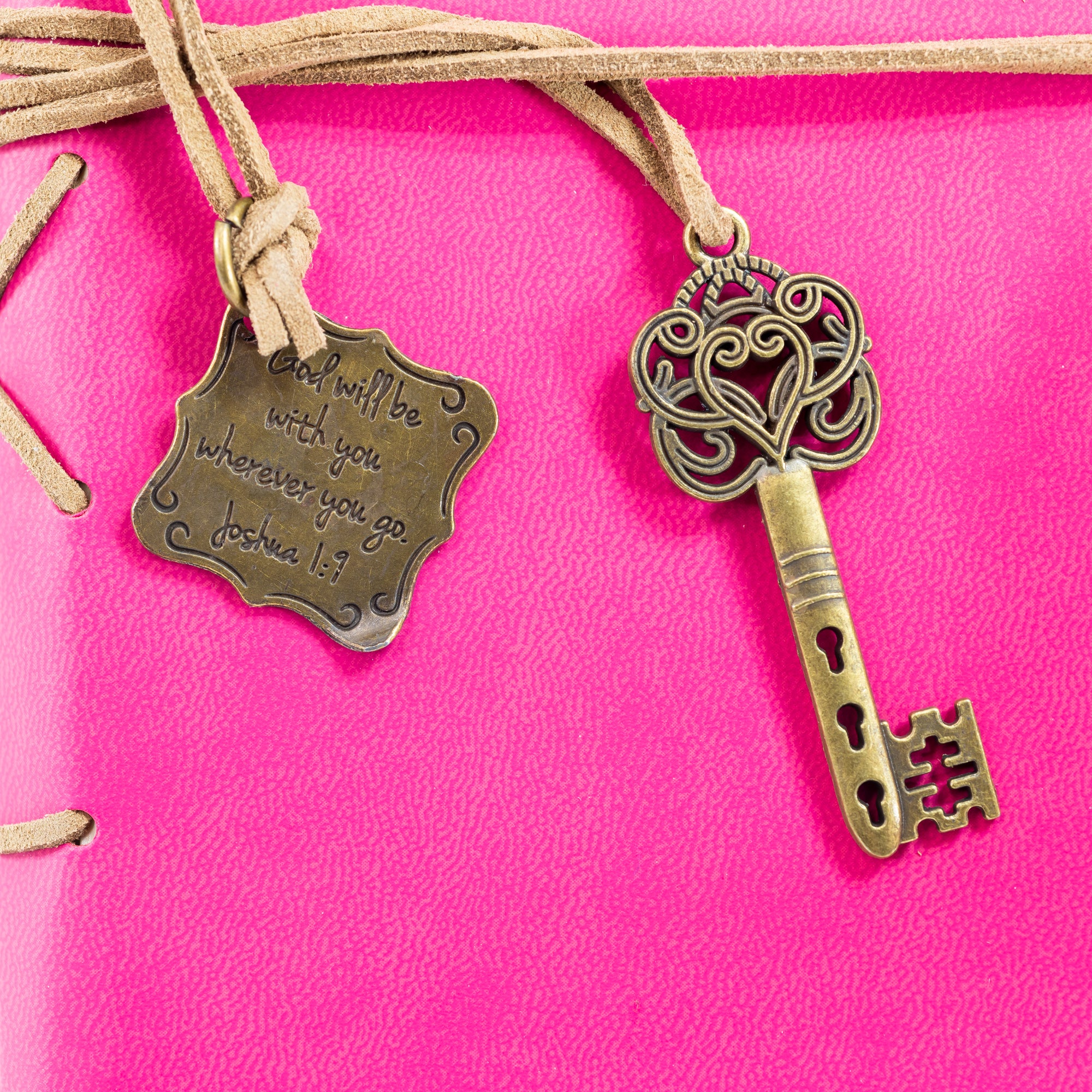 Faux Leather Journal : Proverbs 31 With Key Charm Pink