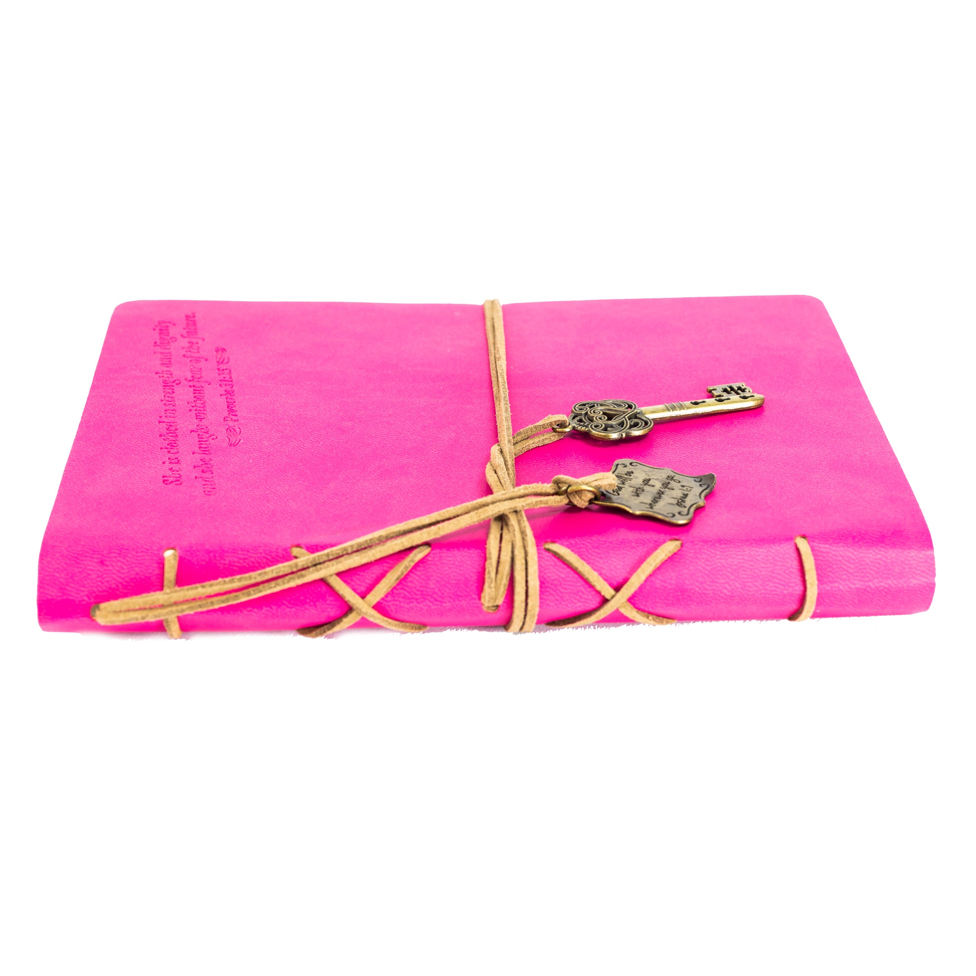 Faux Leather Journal : Proverbs 31 With Key Charm Pink