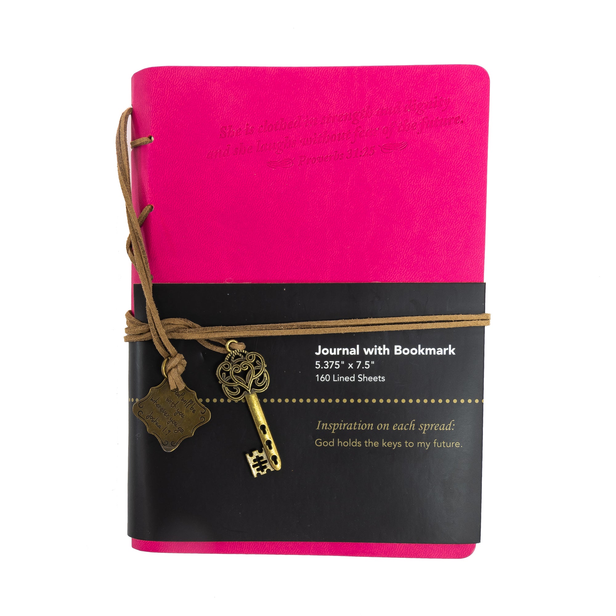 Faux Leather Journal : Proverbs 31 With Key Charm Pink