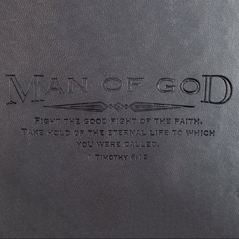 Faux Leather Journal : Man Of God With Cross Charm Black