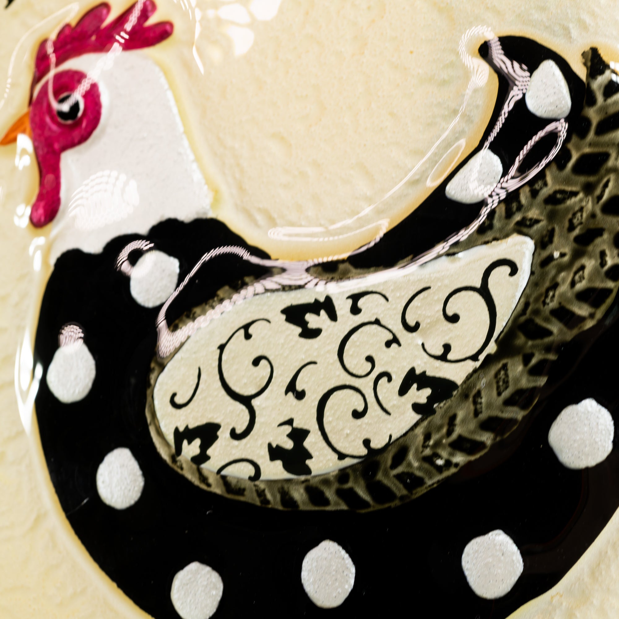 Rooster Fused Glass Platter