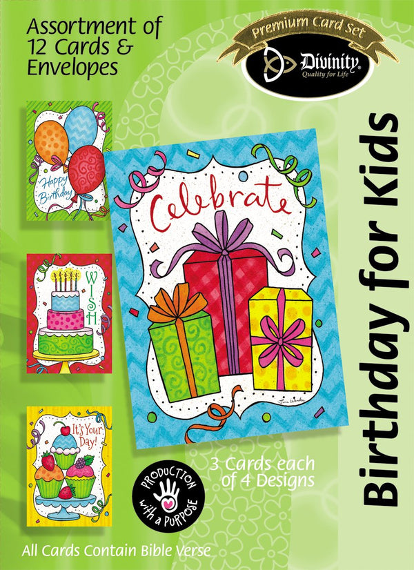 Divinity Boutique Boxed Cards: Birthday For Kids, Bright Confetti