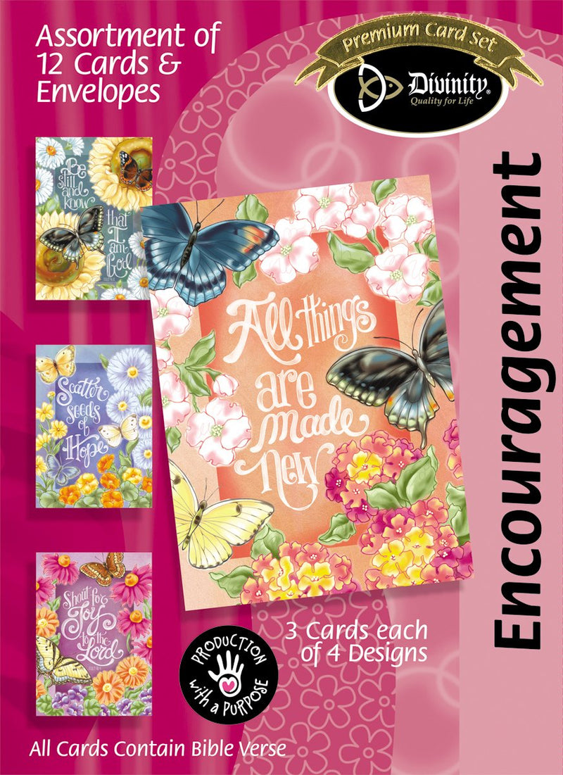 Divinity Boutique Boxed Cards: Encouragement, Butterfly Garden
