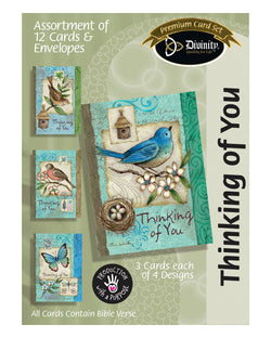 Boxed Cards: Thinking Of You, Blue Birds