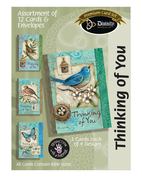 Boxed Cards: Thinking Of You, Blue Birds