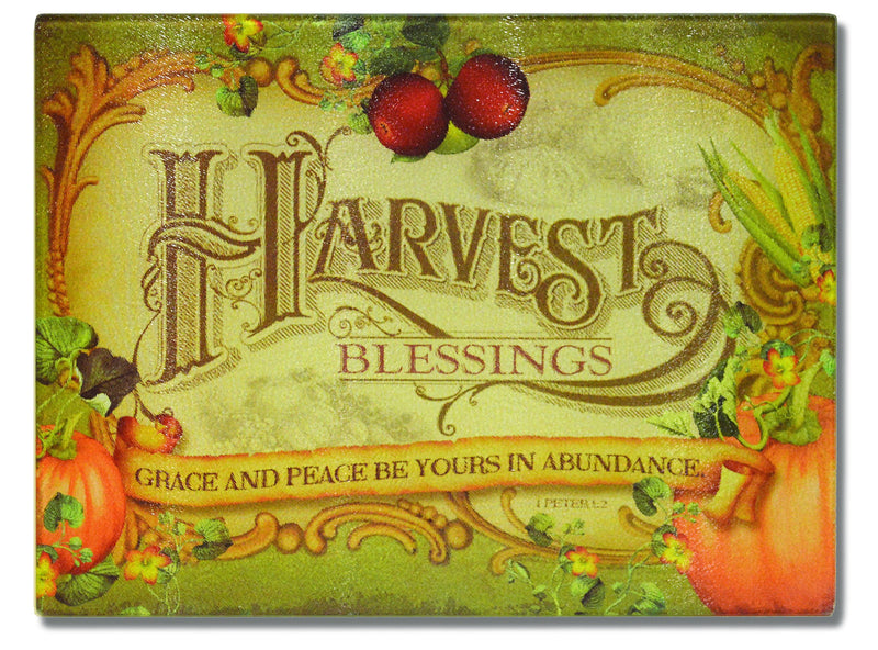 Divinity Boutique Harvest Blessings: Glass Cutting Board