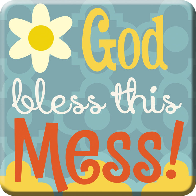 Oak Patch Gifts Retro Kitchen: Ceramic Magnet, God Bless This Mess
