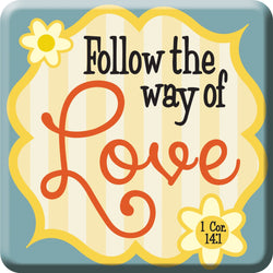 Oak Patch Gifts Retro Kitchen: Ceramic Magnet, Follow the Way of Love