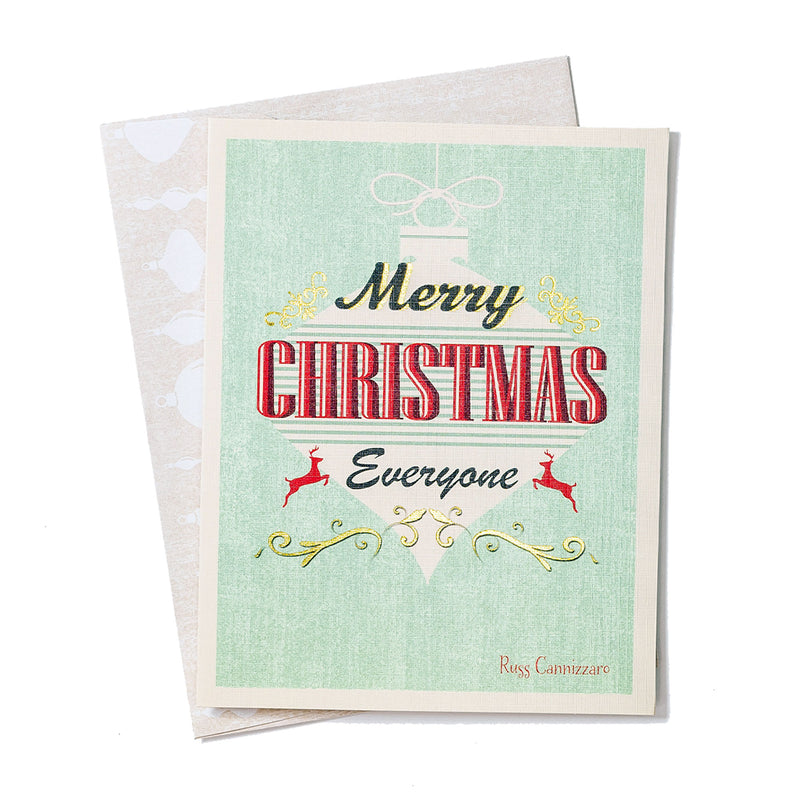 Boxed Christmas Cards: Merry Christmas Retro Ornament