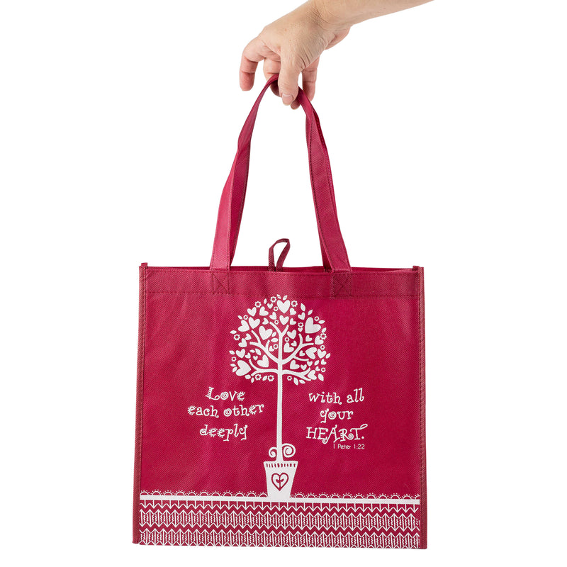 Eco Tote: Raspberry Love Each Other