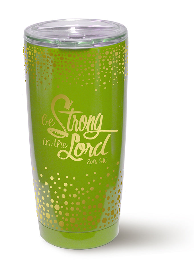 Gold Accent Steel Tumblers: Lime