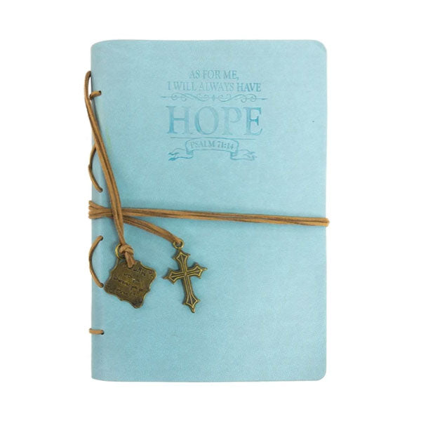 Faux Leather Journal : Leather Wrapped Dusty Blue, Hope