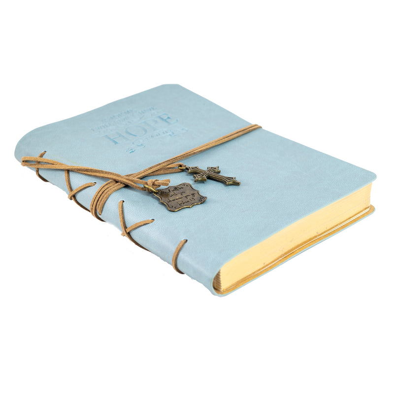 Faux Leather Journal : Leather Wrapped Dusty Blue, Hope