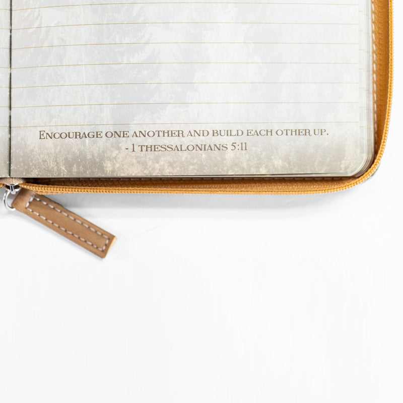 Divine Details: Zippered Journal Brown - Wings Of Eagles