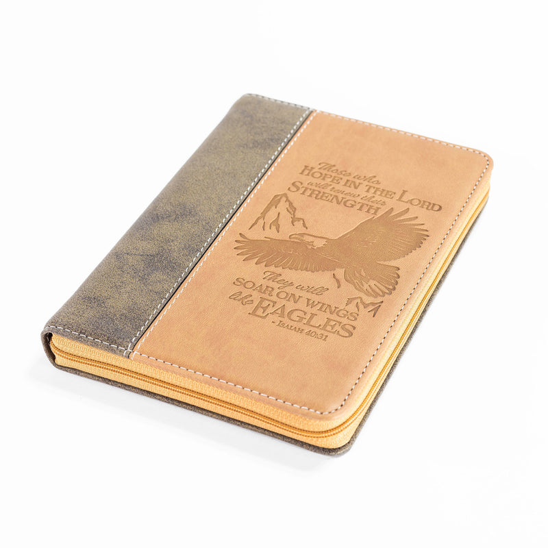 Divine Details: Zippered Journal Brown - Wings Of Eagles