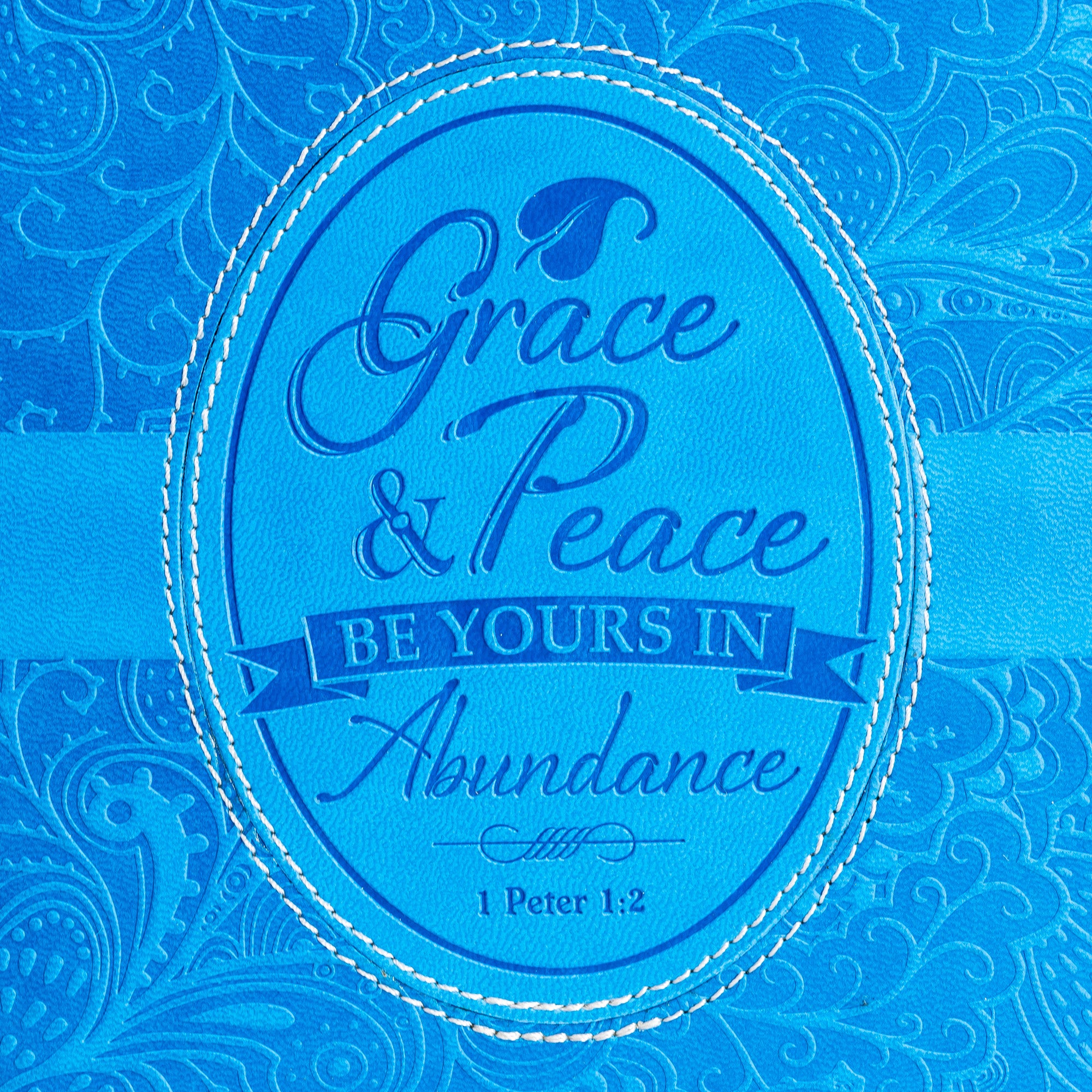 Divine Details: Bible Cover Blue - Grace And Peace