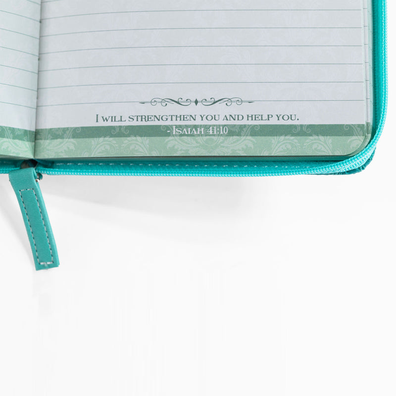 Divine Details: Zippered Journal Teal Green Thy Comforts